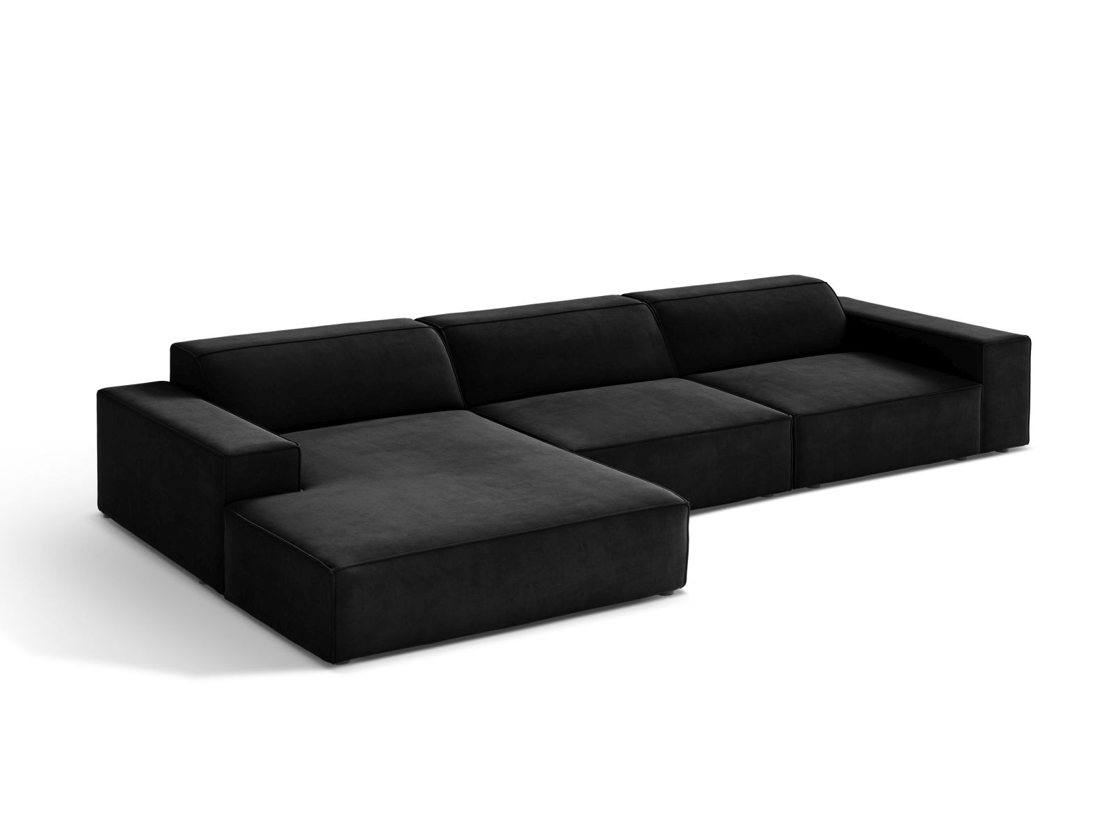 Velvet Modular Left Corner Sofa, "Jodie", 4 Seats, 284x162x77