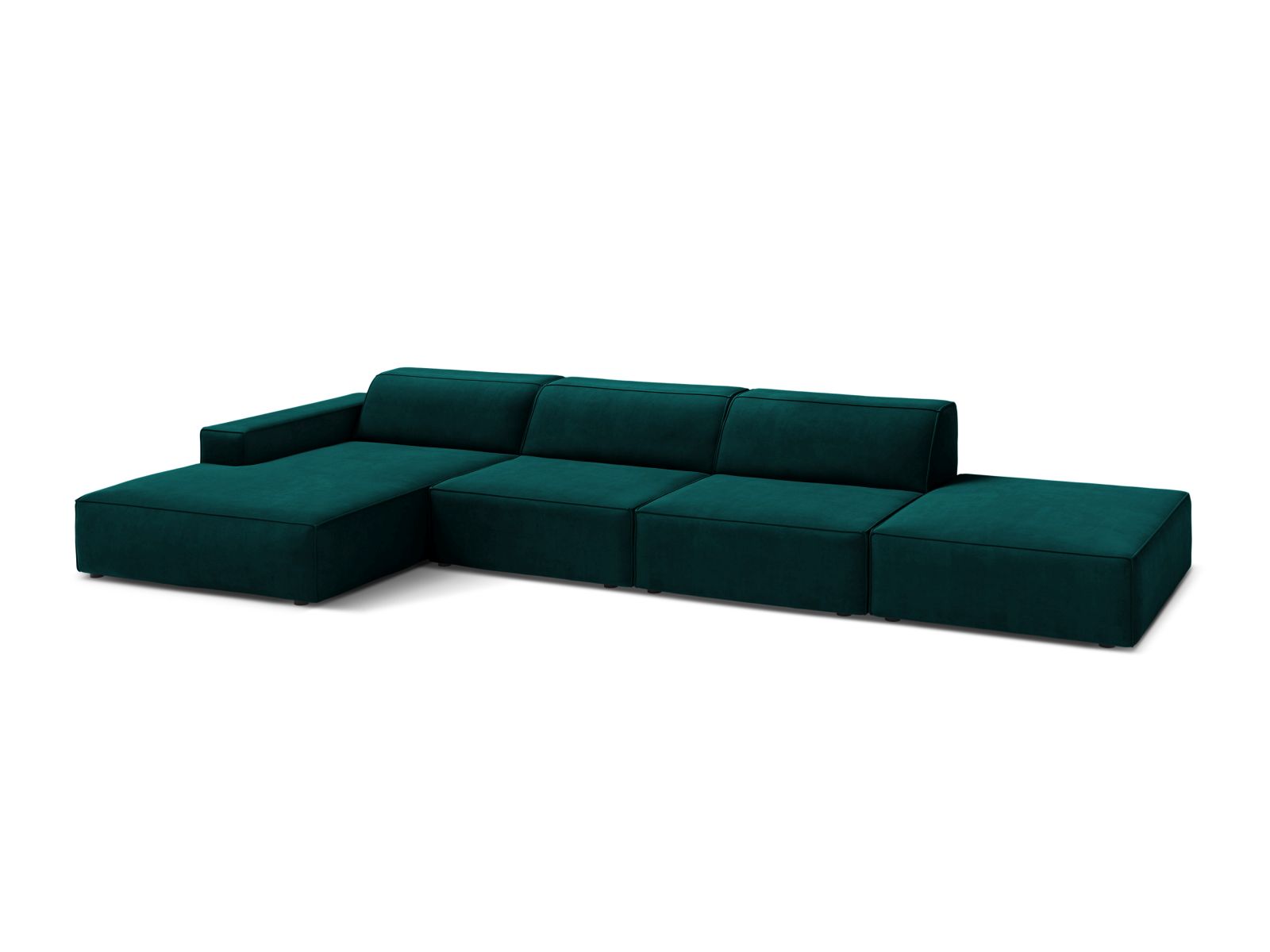 Velvet Modular Left Corner Sofa, "Jodie", 5 Seats, 341x162x77