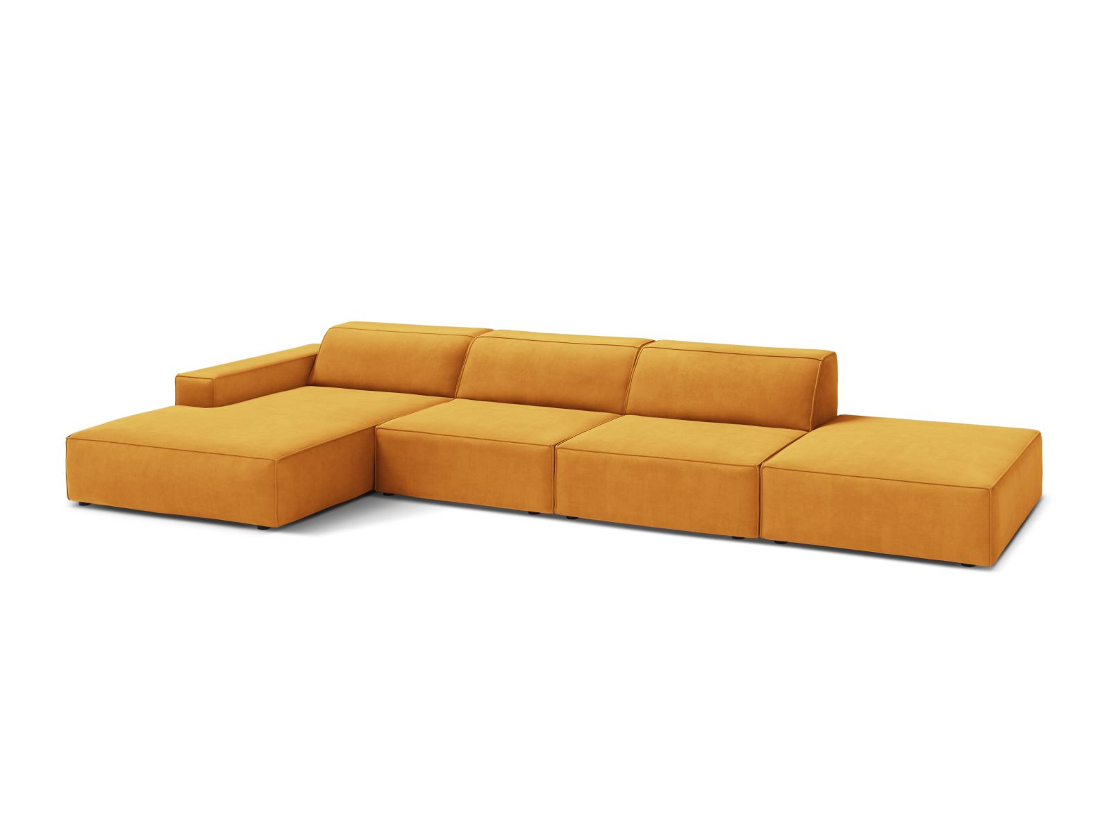 Velvet Modular Left Corner Sofa, "Jodie", 5 Seats, 341x162x77