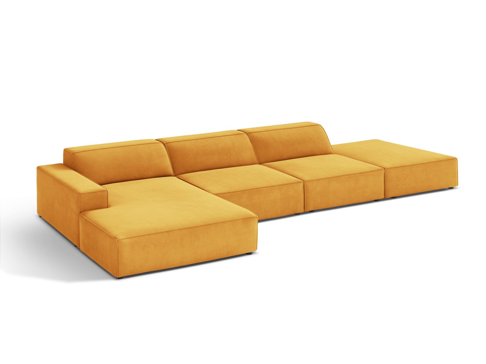Velvet Modular Left Corner Sofa, "Jodie", 5 Seats, 341x162x77