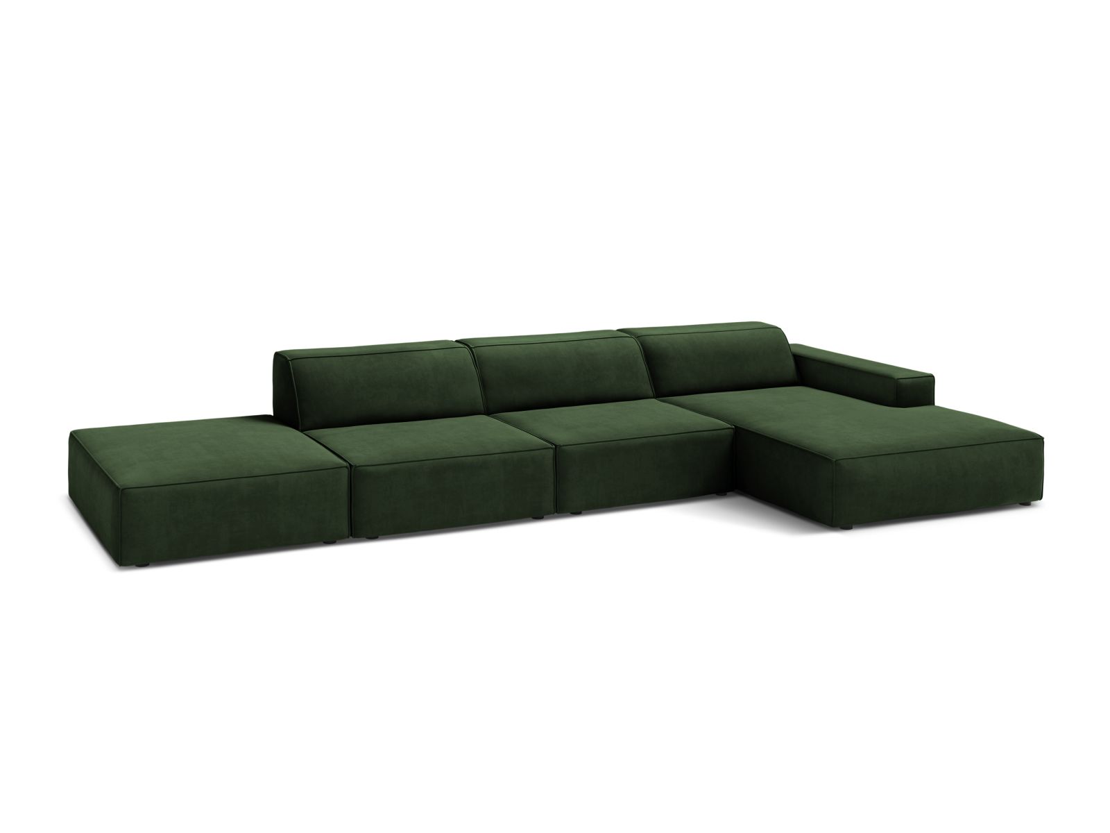 Velvet Modular Right Corner Sofa, "Jodie", 5 Seats, 341x162x77