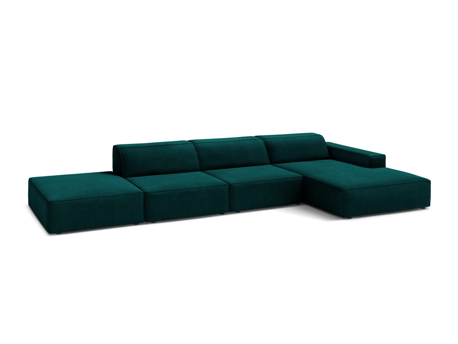 Velvet Modular Right Corner Sofa, "Jodie", 5 Seats, 341x162x77