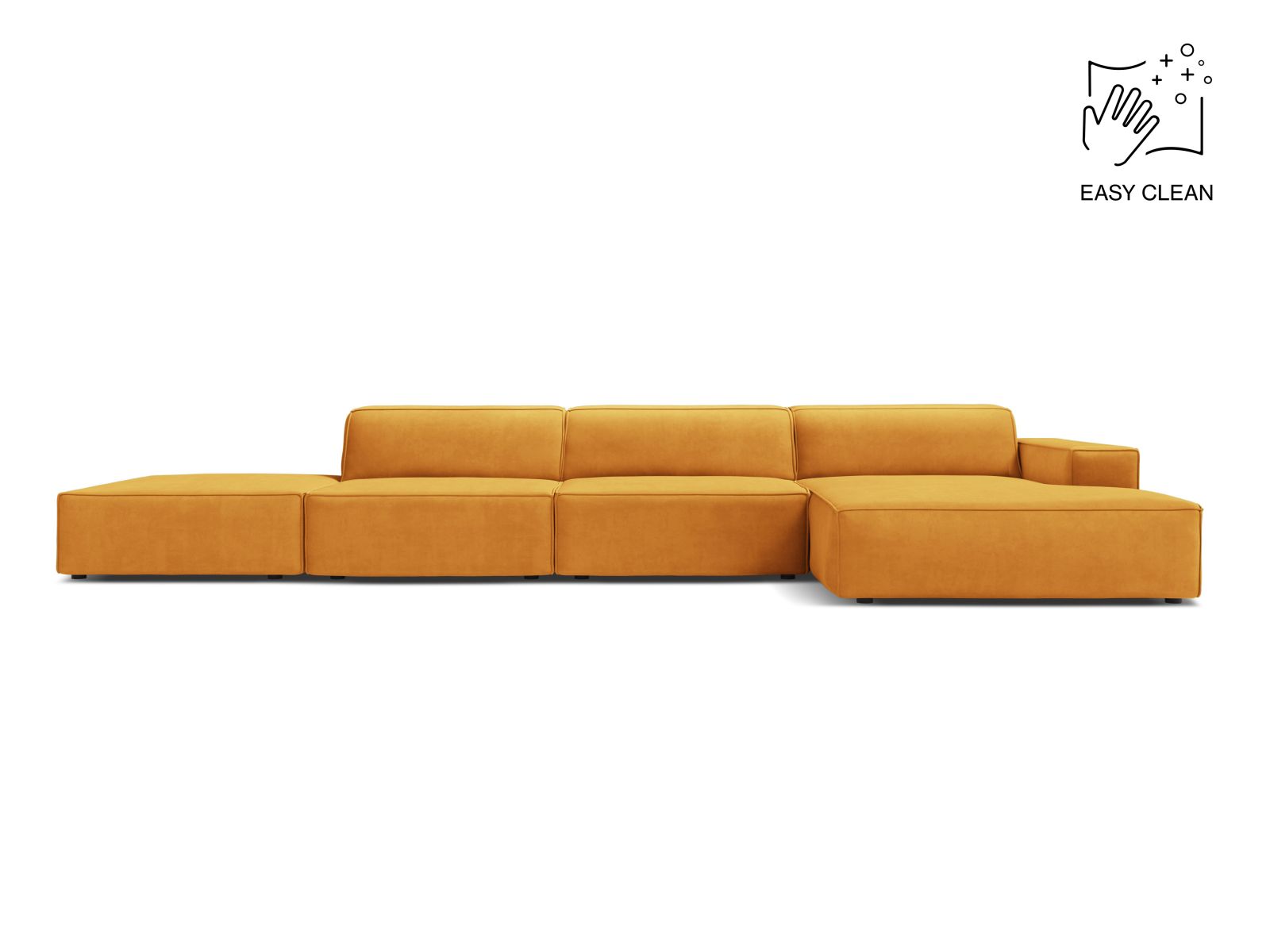 Velvet Modular Right Corner Sofa, "Jodie", 5 Seats, 341x162x77