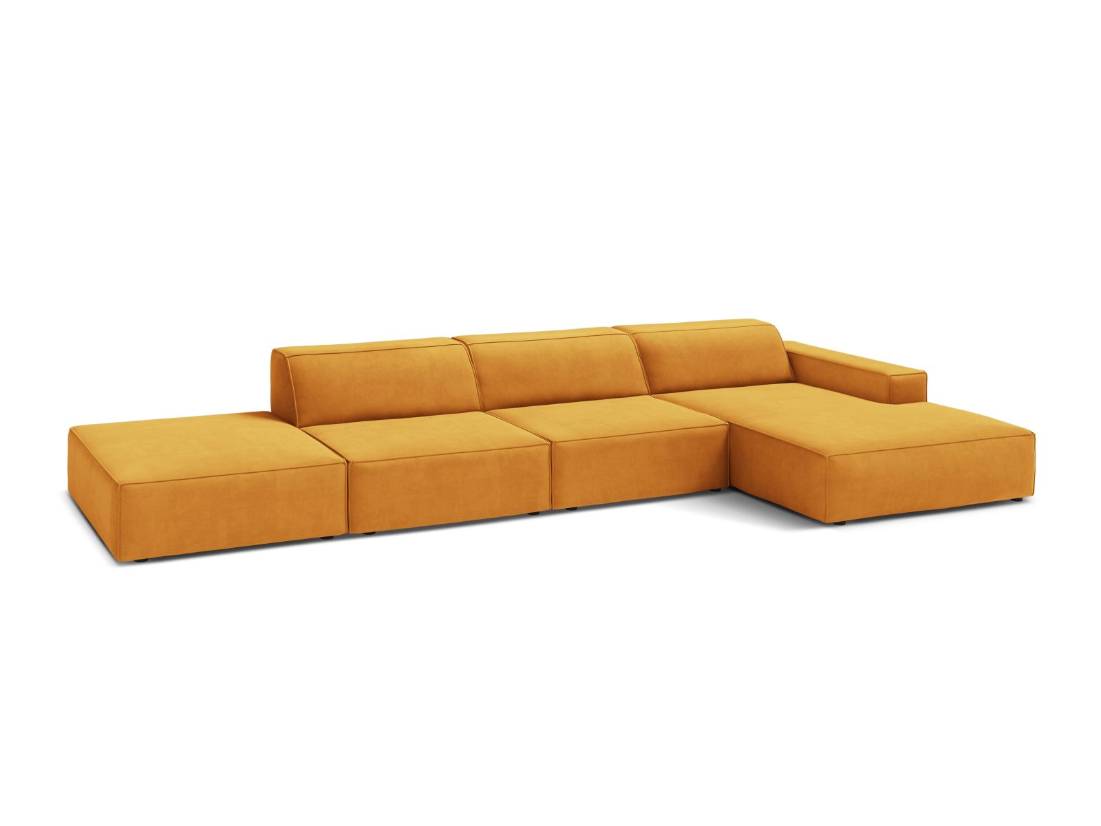 Velvet Modular Right Corner Sofa, "Jodie", 5 Seats, 341x162x77