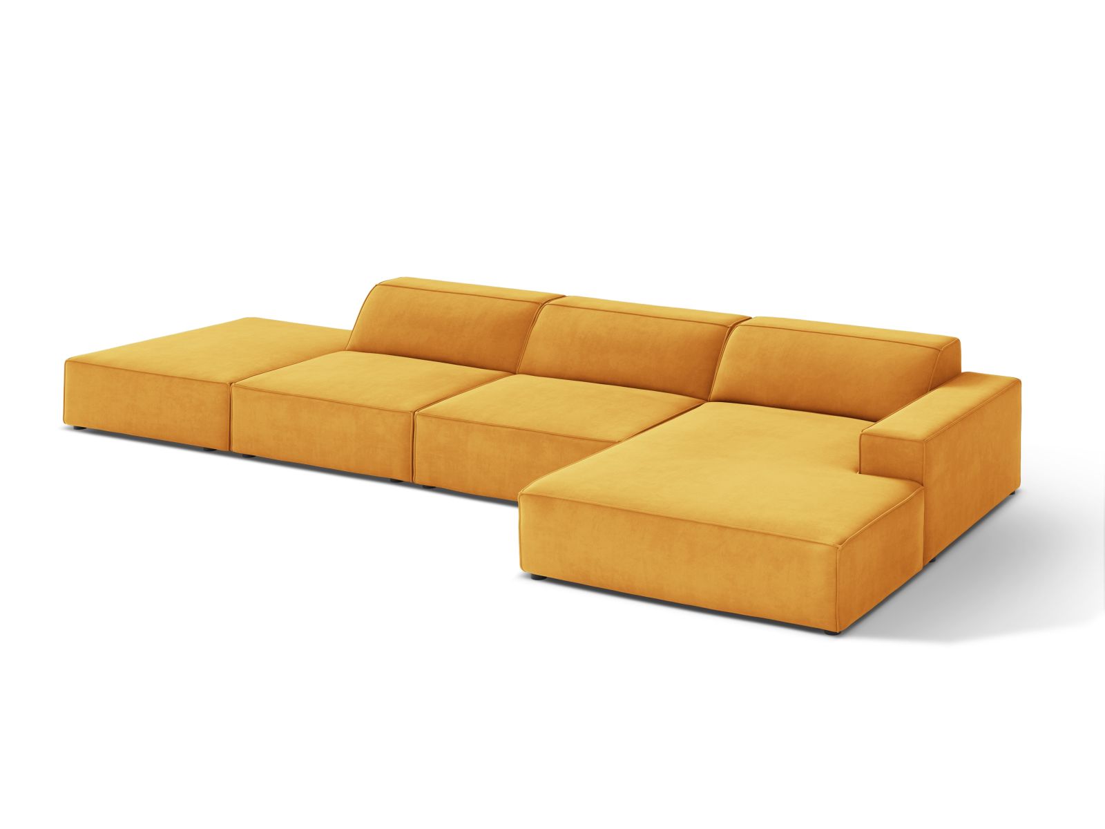Velvet Modular Right Corner Sofa, "Jodie", 5 Seats, 341x162x77