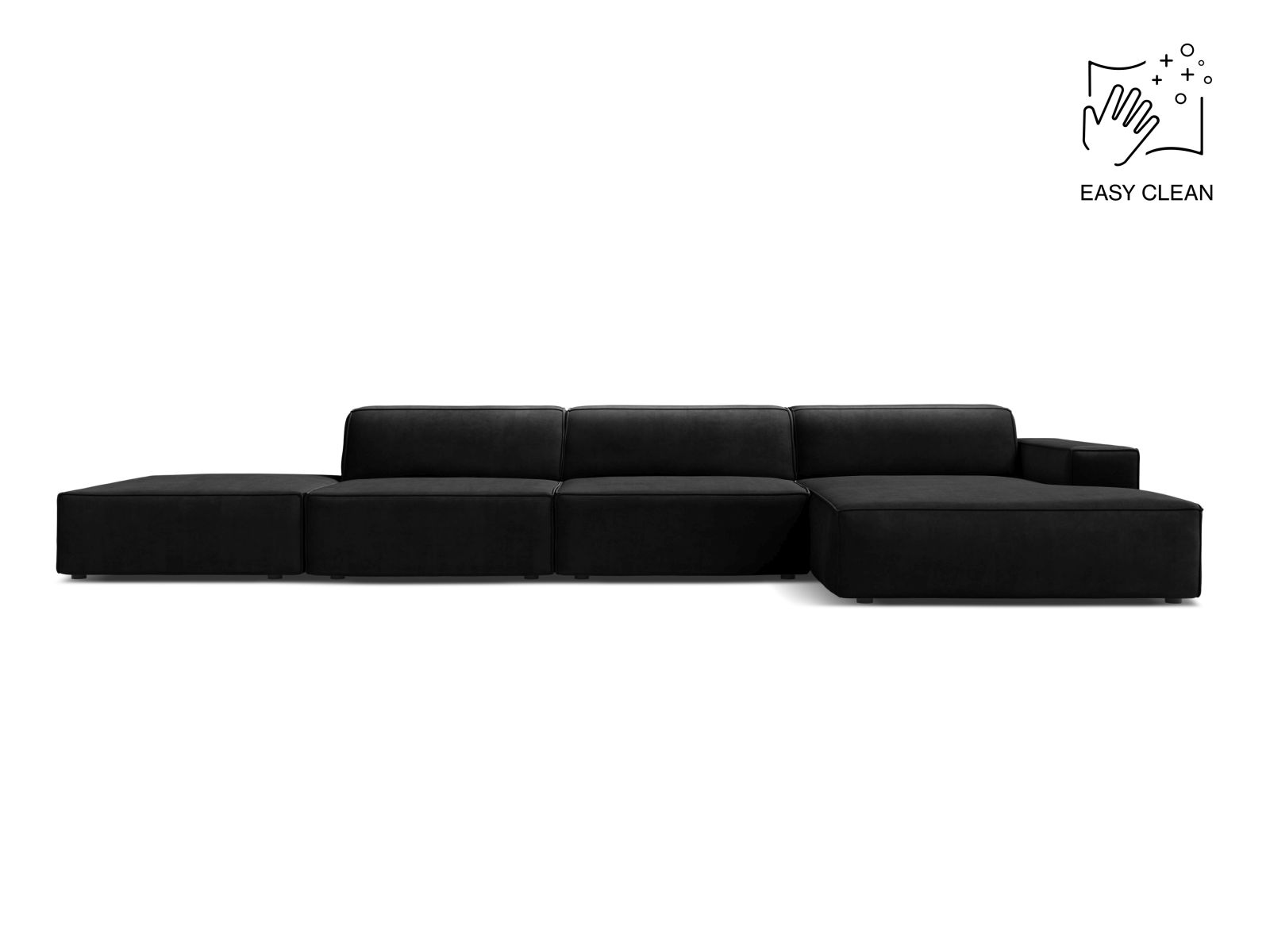Velvet Modular Right Corner Sofa, "Jodie", 5 Seats, 341x162x77