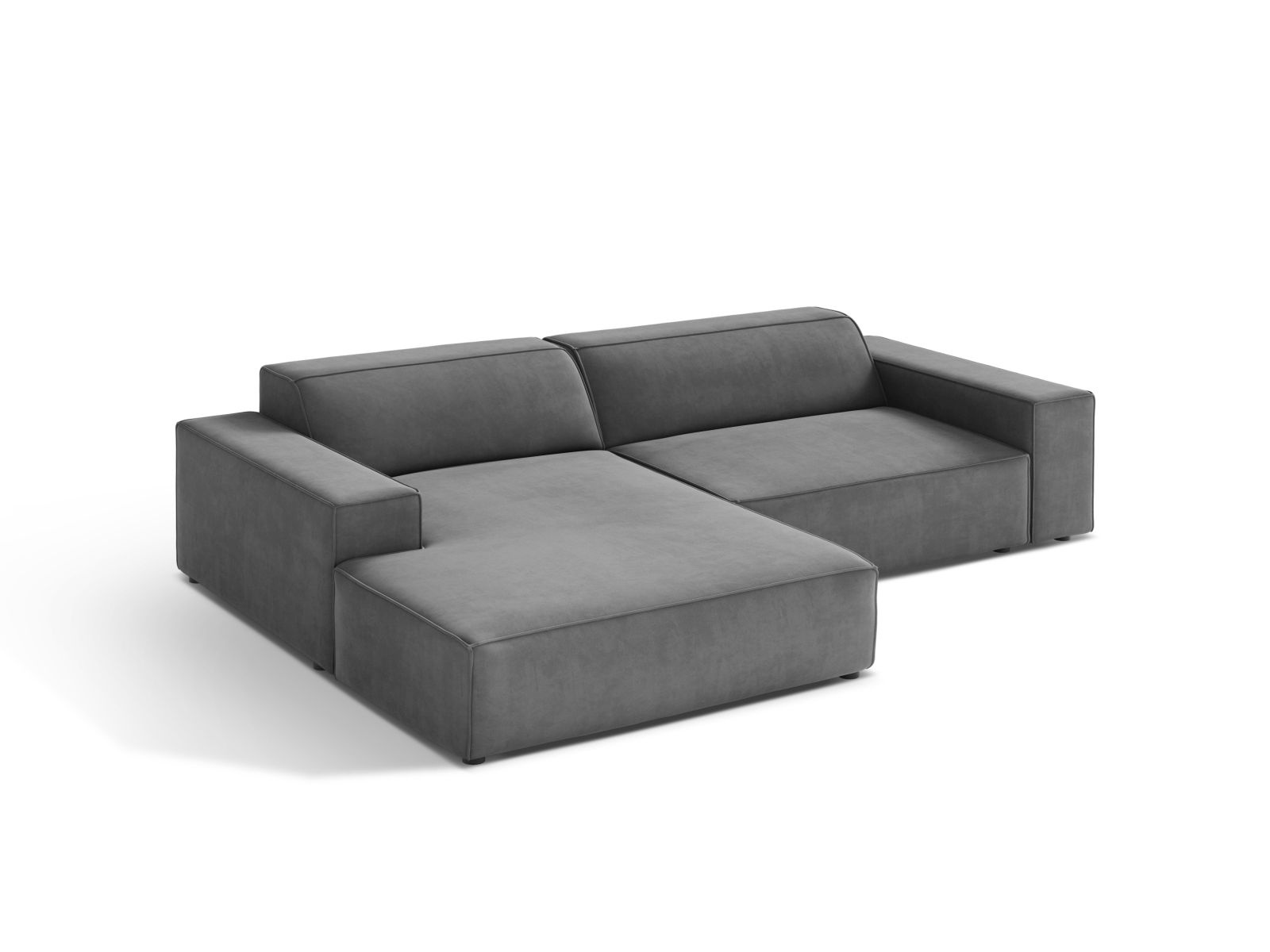 Velvet Modular Left Corner Sofa, "Jodie", 3 Seats, 224x162x77
