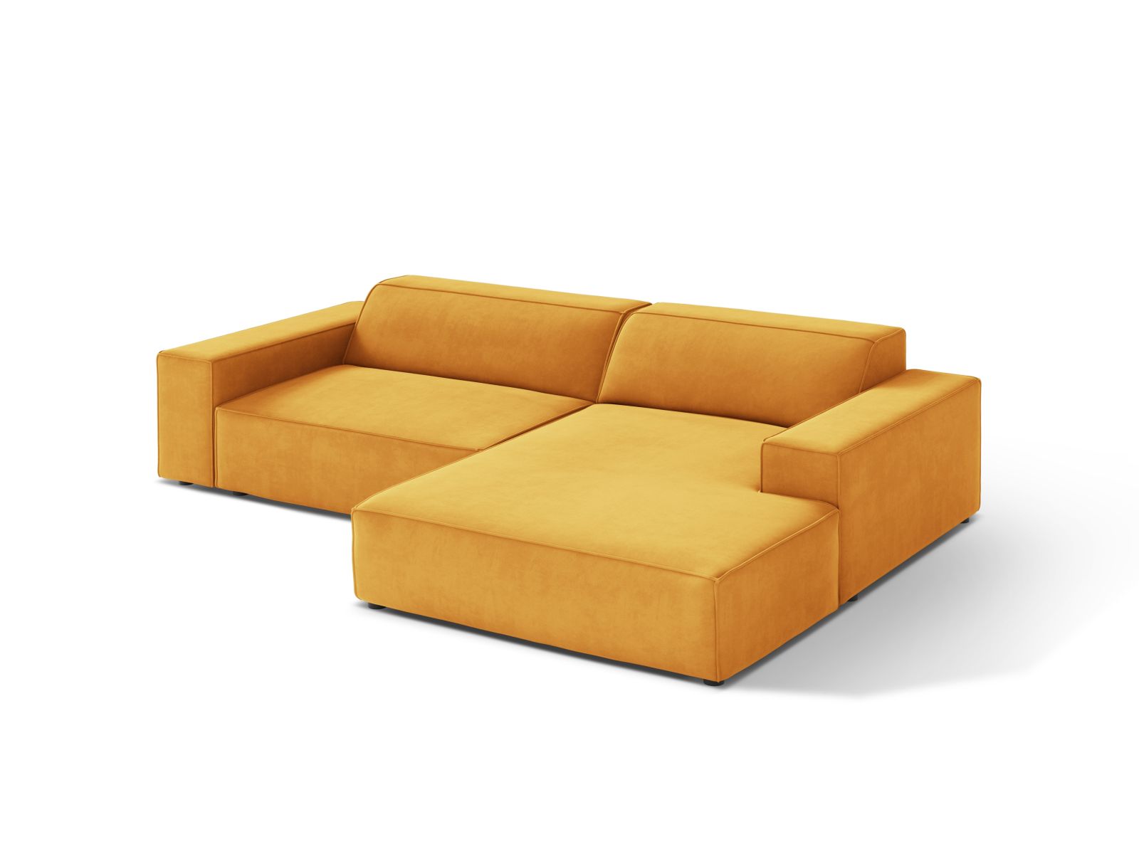 Velvet Modular Right Corner Sofa, "Jodie", 3 Seats, 224x162x77