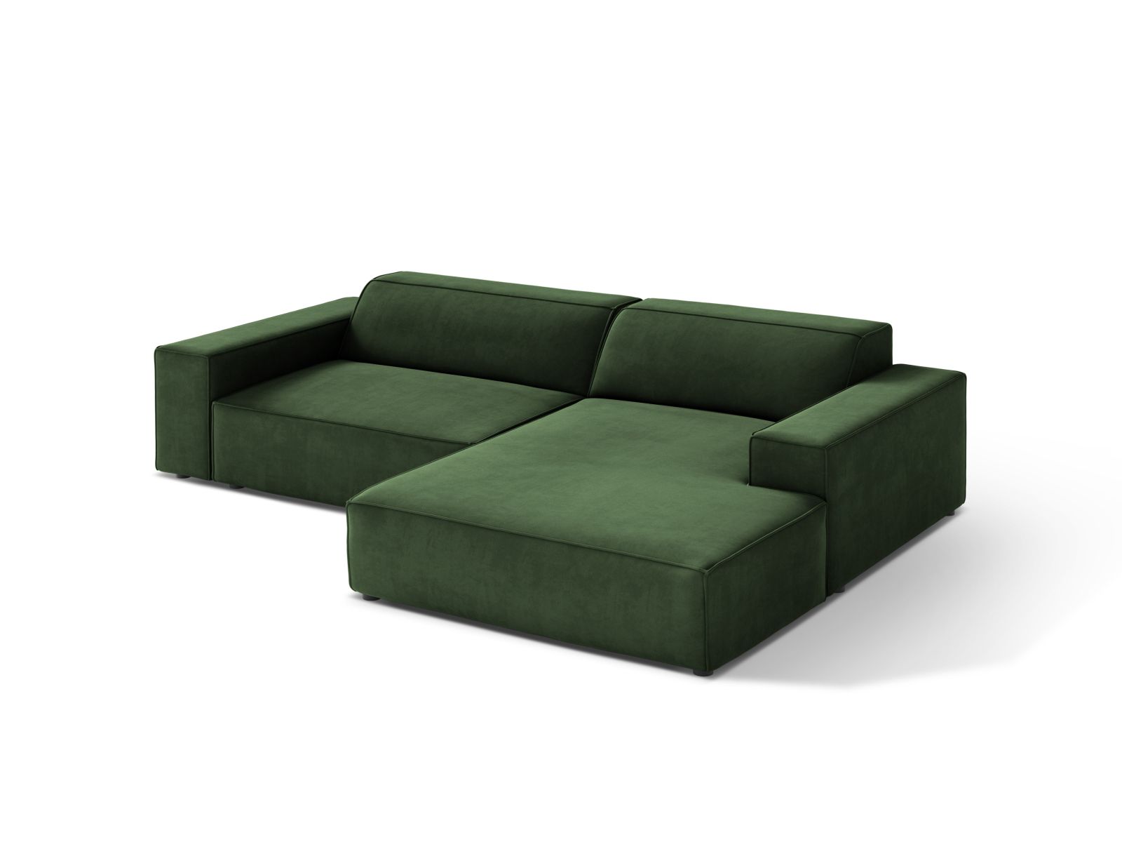 Velvet Modular Right Corner Sofa, "Jodie", 3 Seats, 224x162x77