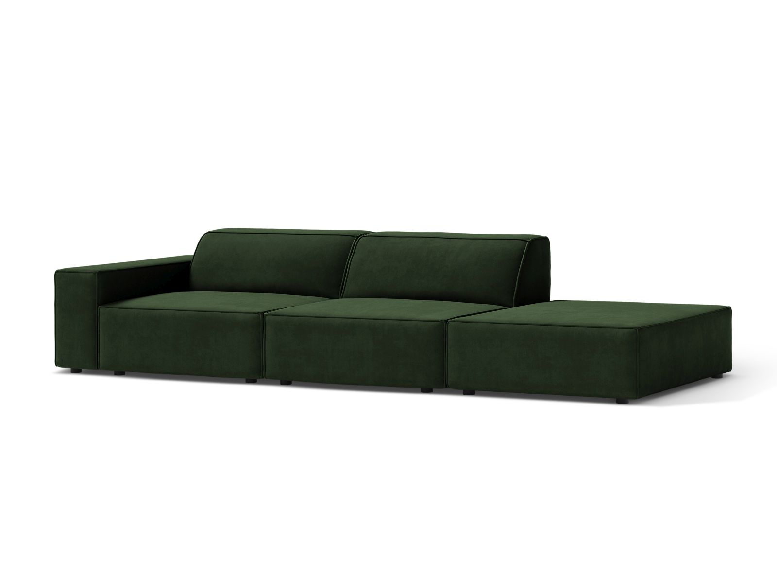Velvet Right Modular Sofa, "Jodie", 3 Seats, 262x99x77