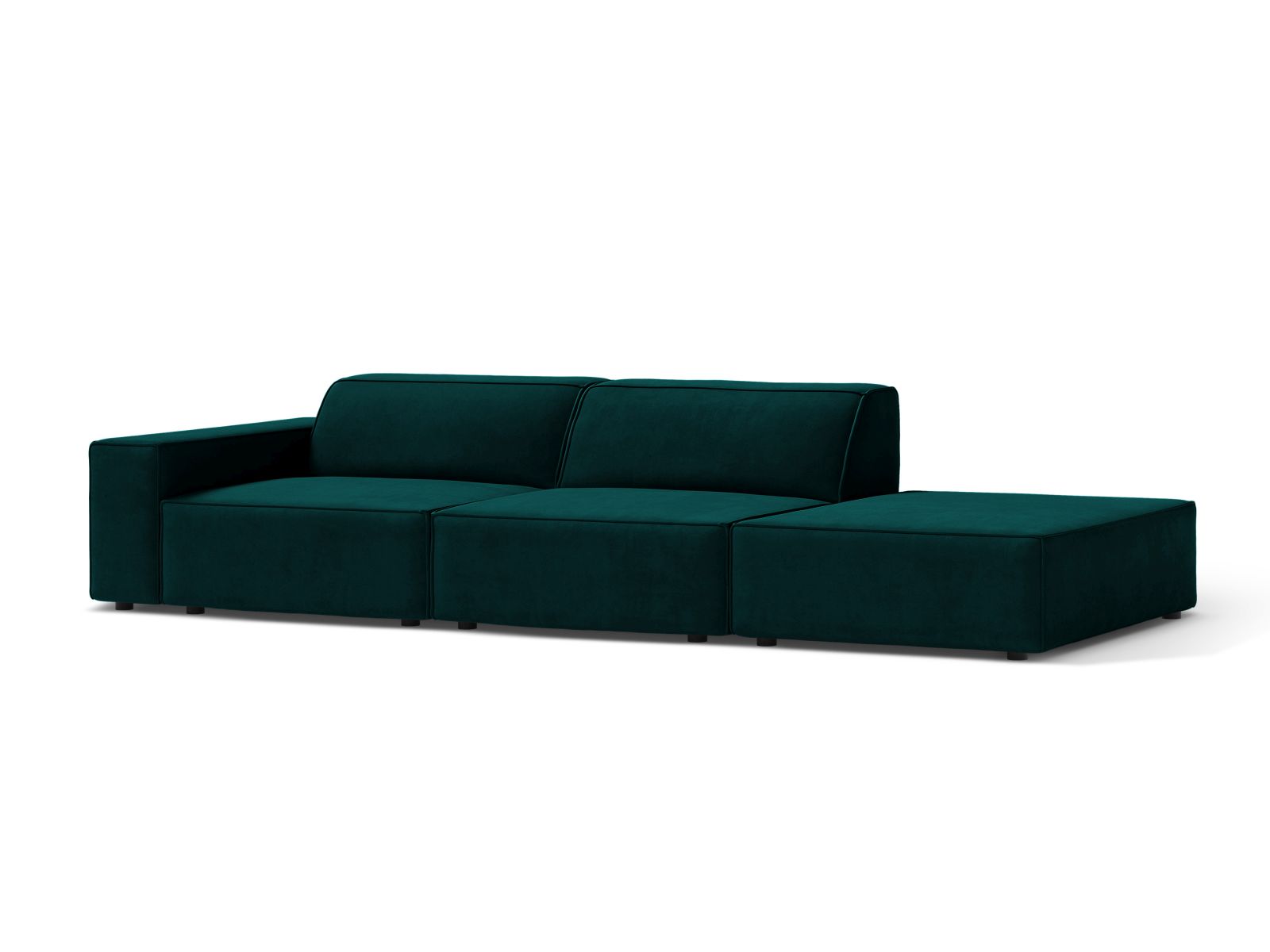 Velvet Right Modular Sofa, "Jodie", 3 Seats, 262x99x77