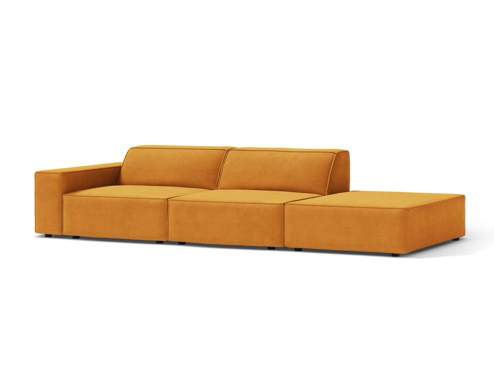 Velvet Right Modular Sofa, "Jodie", 3 Seats, 262x99x77