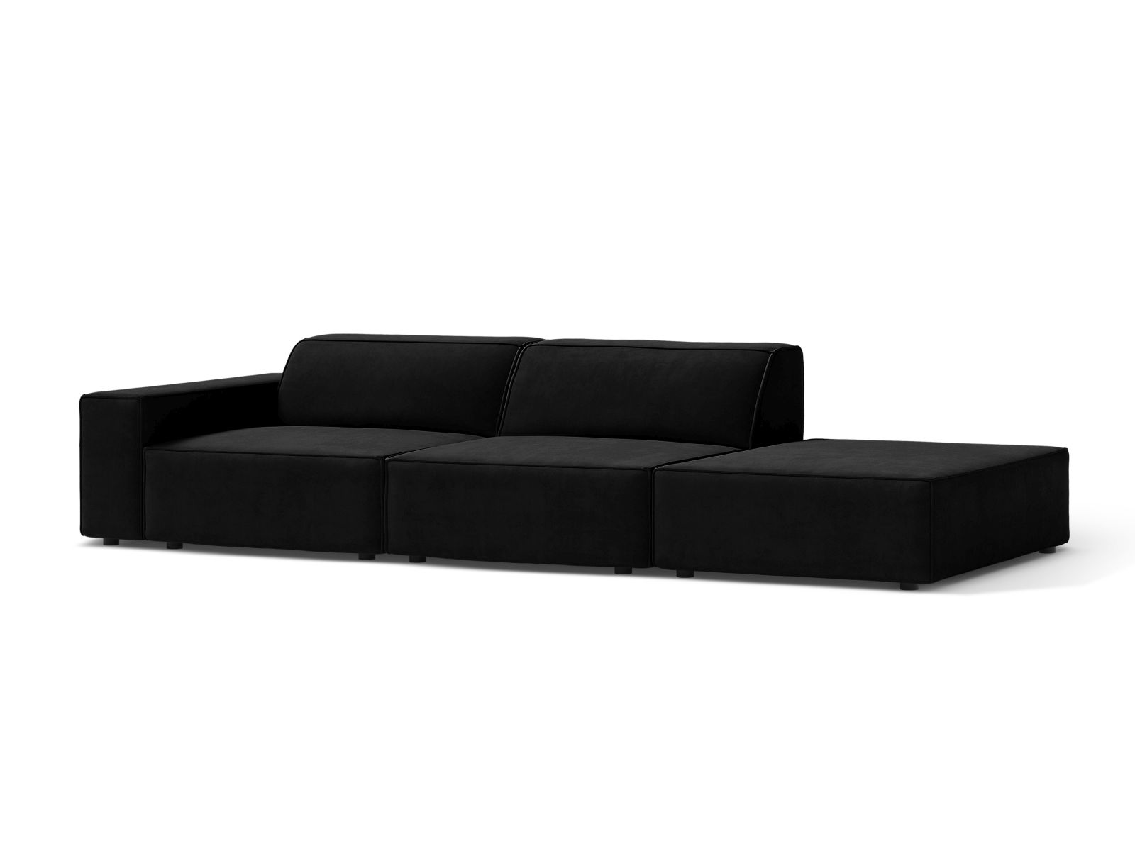Velvet Right Modular Sofa, "Jodie", 3 Seats, 262x99x77