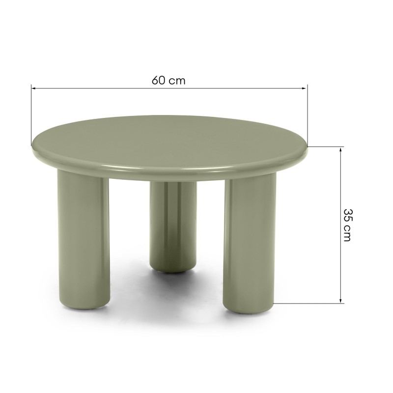 Stolik kawowy Blair 60cm, oliwkowy, glossy