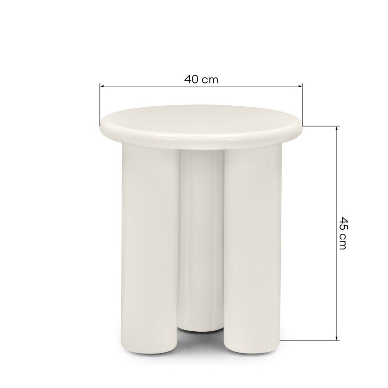 Stolik boczny Blair 40cm, kremowy, glossy