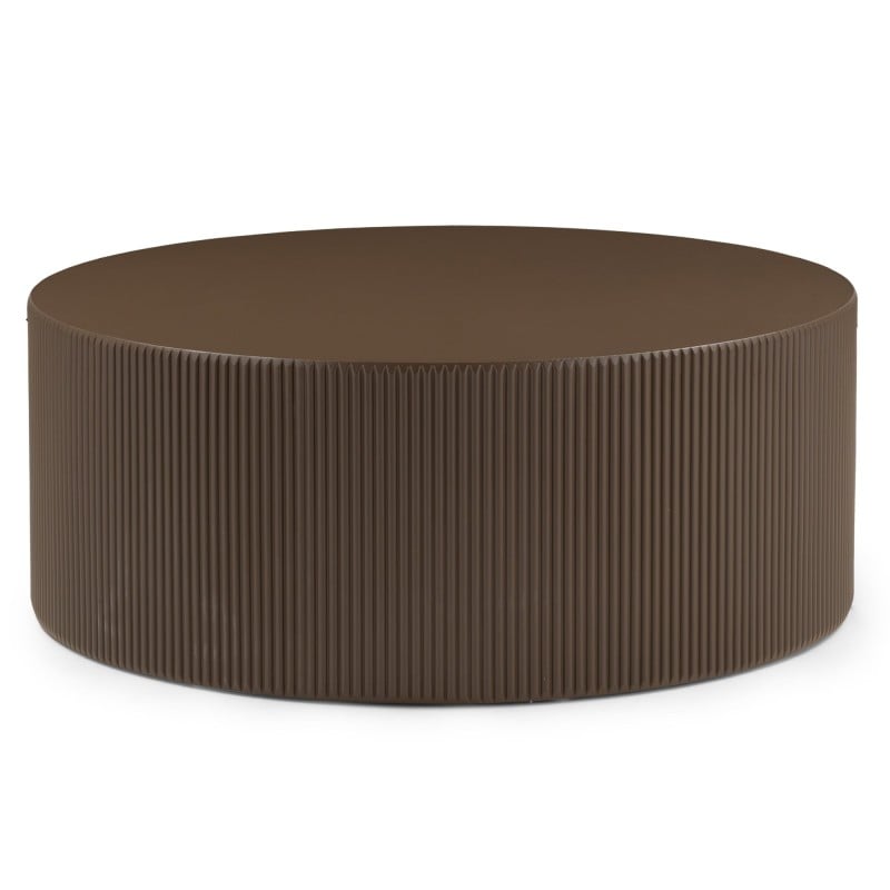 Stolik kawowy Ermanno, 90 cm, mocha, ryflowany
