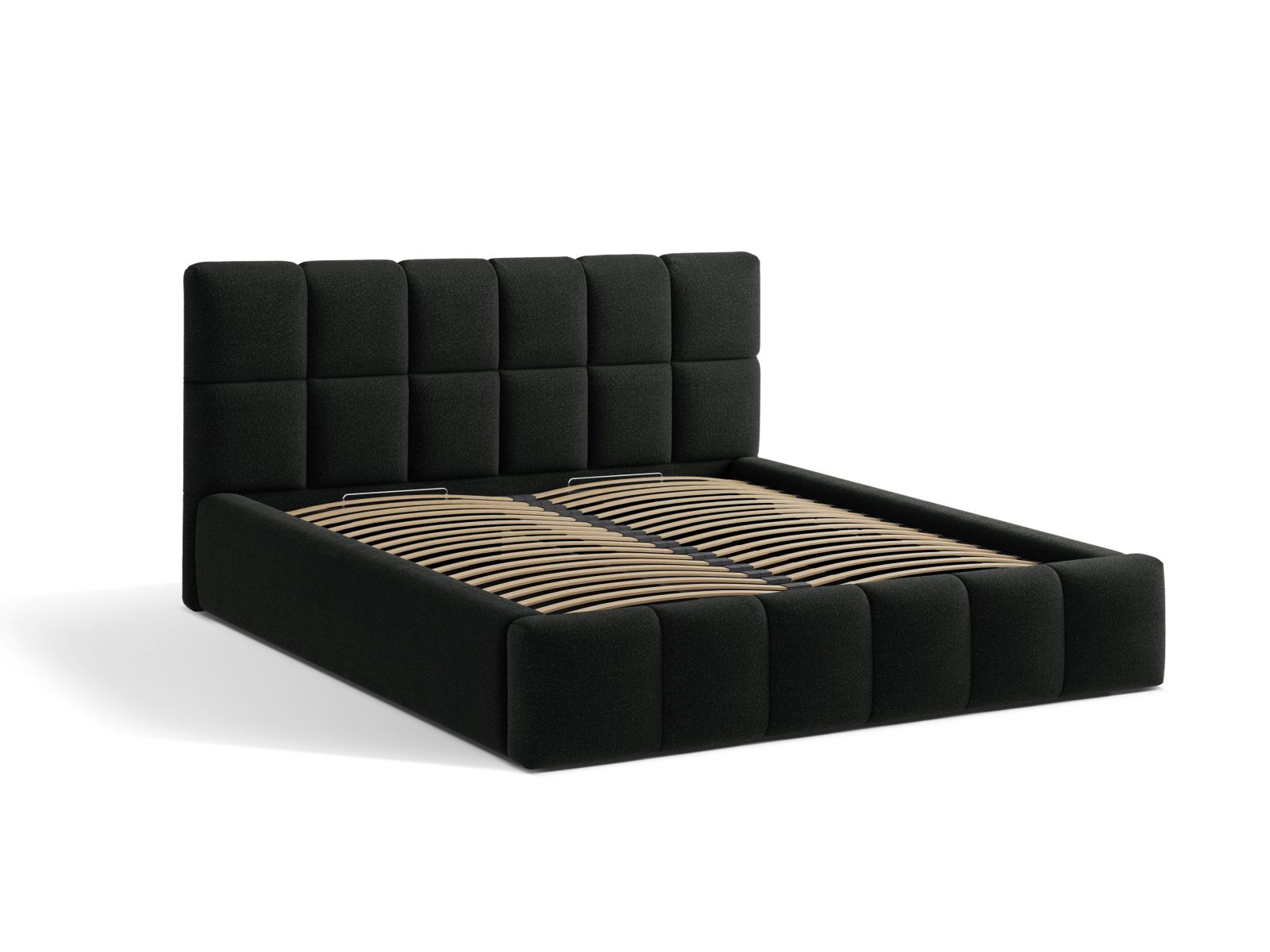 Boucle Storage Bed with Headboard, "Bellis", 200x220x100
