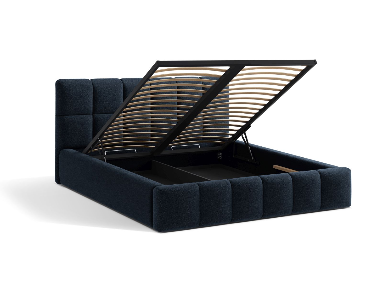 Boucle Storage Bed with Headboard, "Bellis", 180x220x100