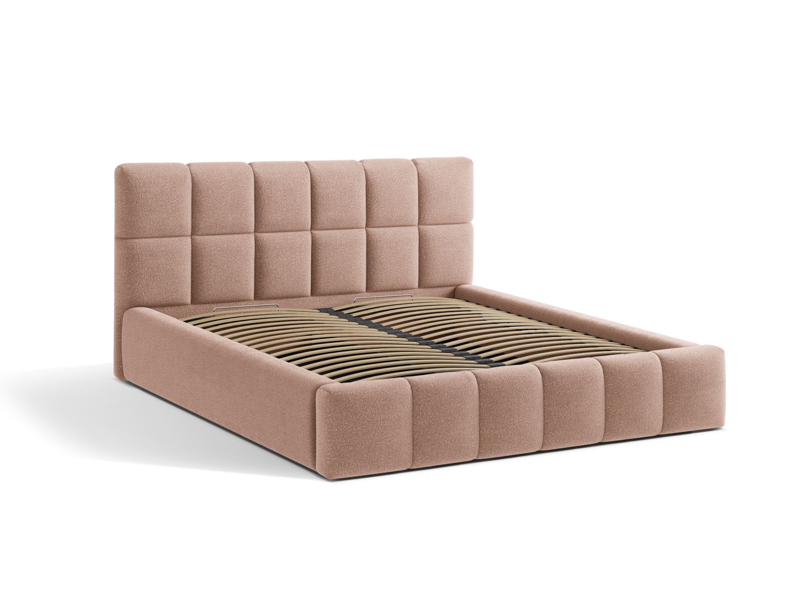 Boucle Storage Bed with Headboard, "Bellis", 180x220x100
