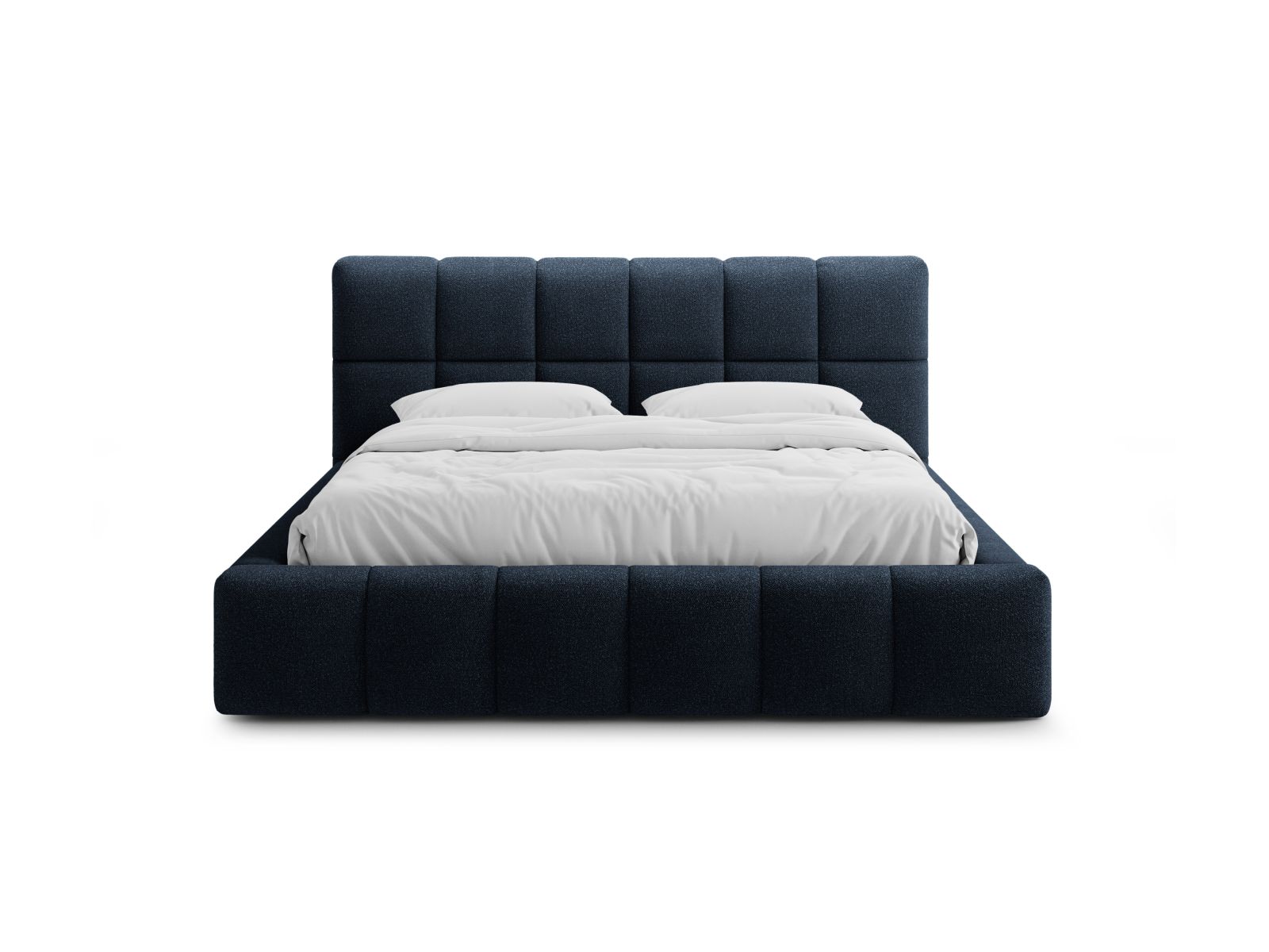 Boucle Storage Bed with Headboard, "Bellis", 160x220x100