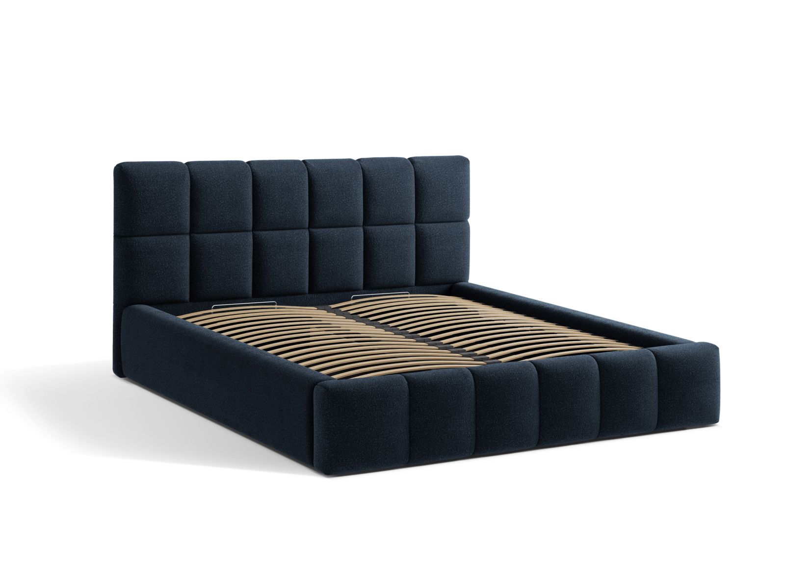 Boucle Storage Bed with Headboard, "Bellis", 160x220x100