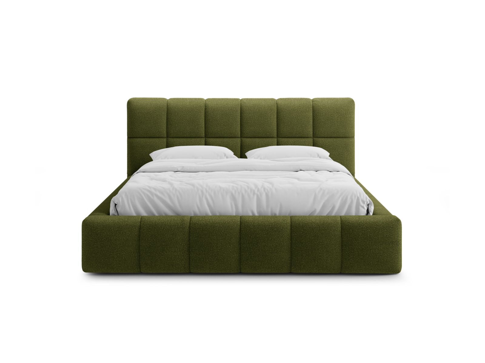 Boucle Storage Bed with Headboard, "Bellis", 160x220x100