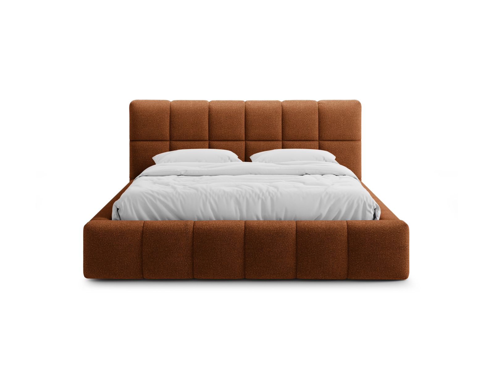 Boucle Storage Bed with Headboard, "Bellis", 160x220x100