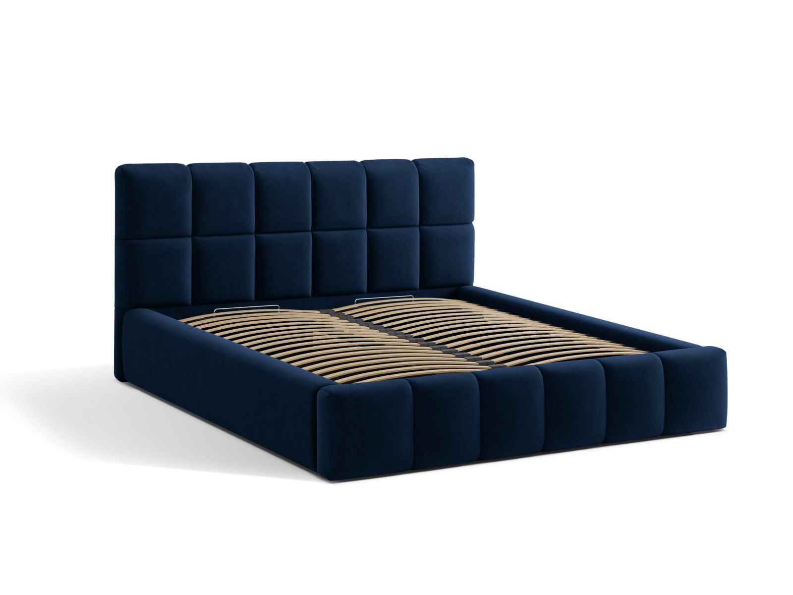 Velvet Storage Bed With Headboard, "Bellis", 200x220x100