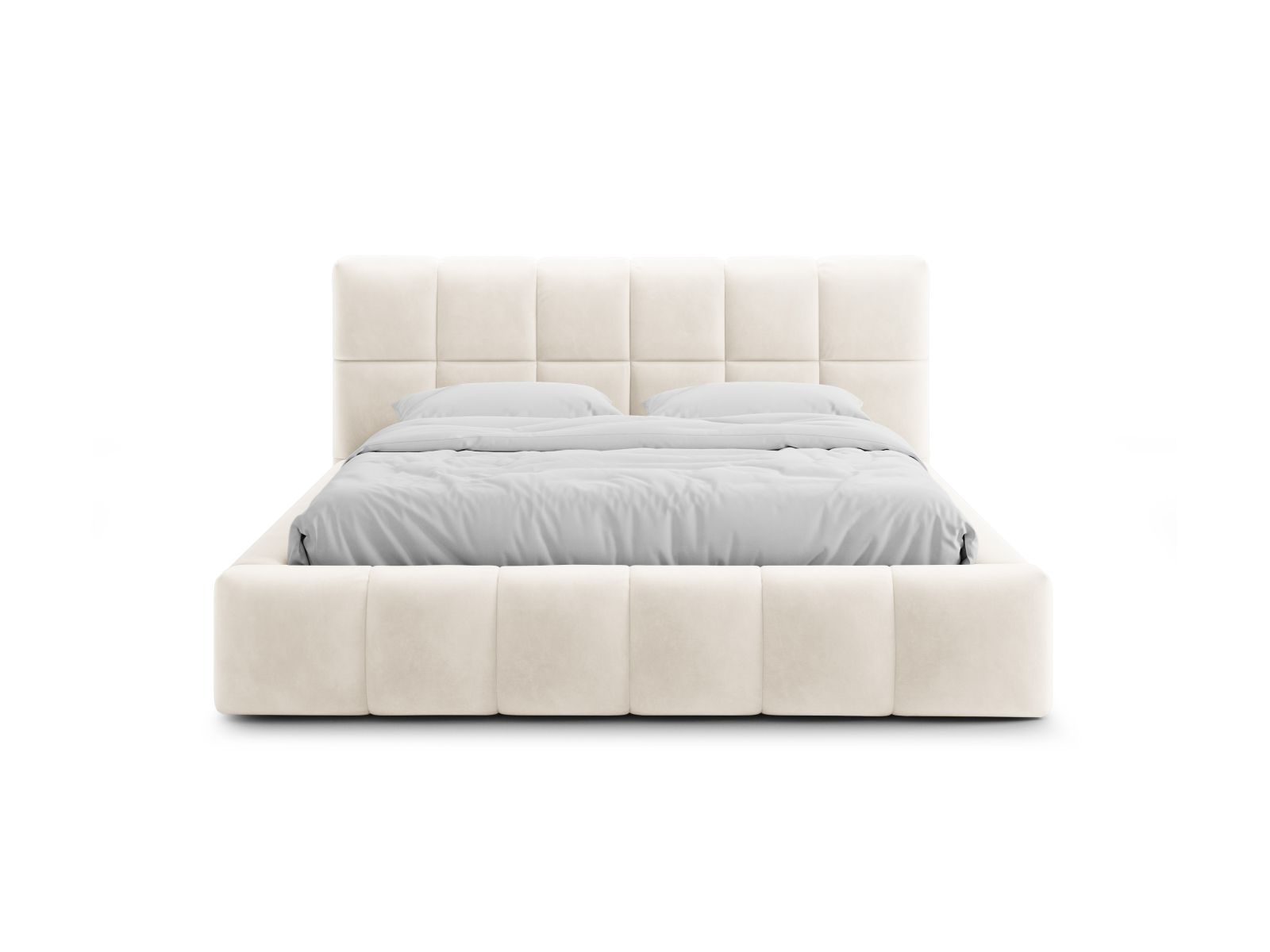 Velvet Storage Bed With Headboard, "Bellis", 220x220x100