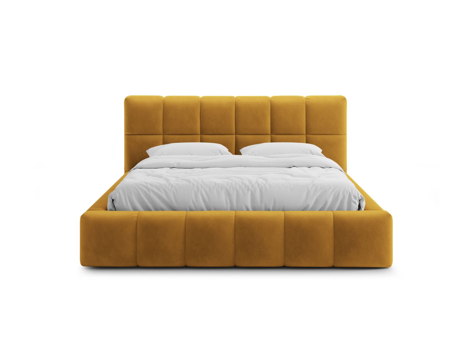Velvet Storage Bed With Headboard, "Bellis", 220x220x100