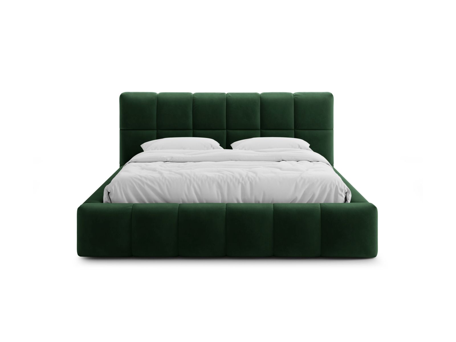 Velvet Storage Bed With Headboard, "Bellis", 220x220x100
