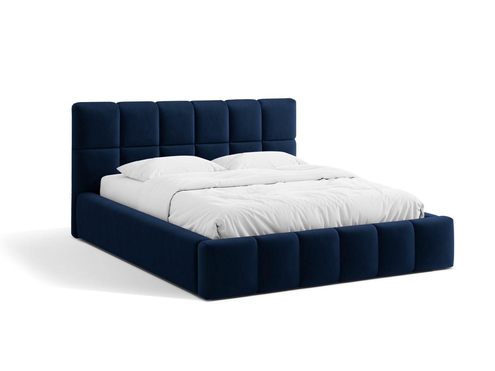 Velvet Storage Bed With Headboard, "Bellis", 160x220x100