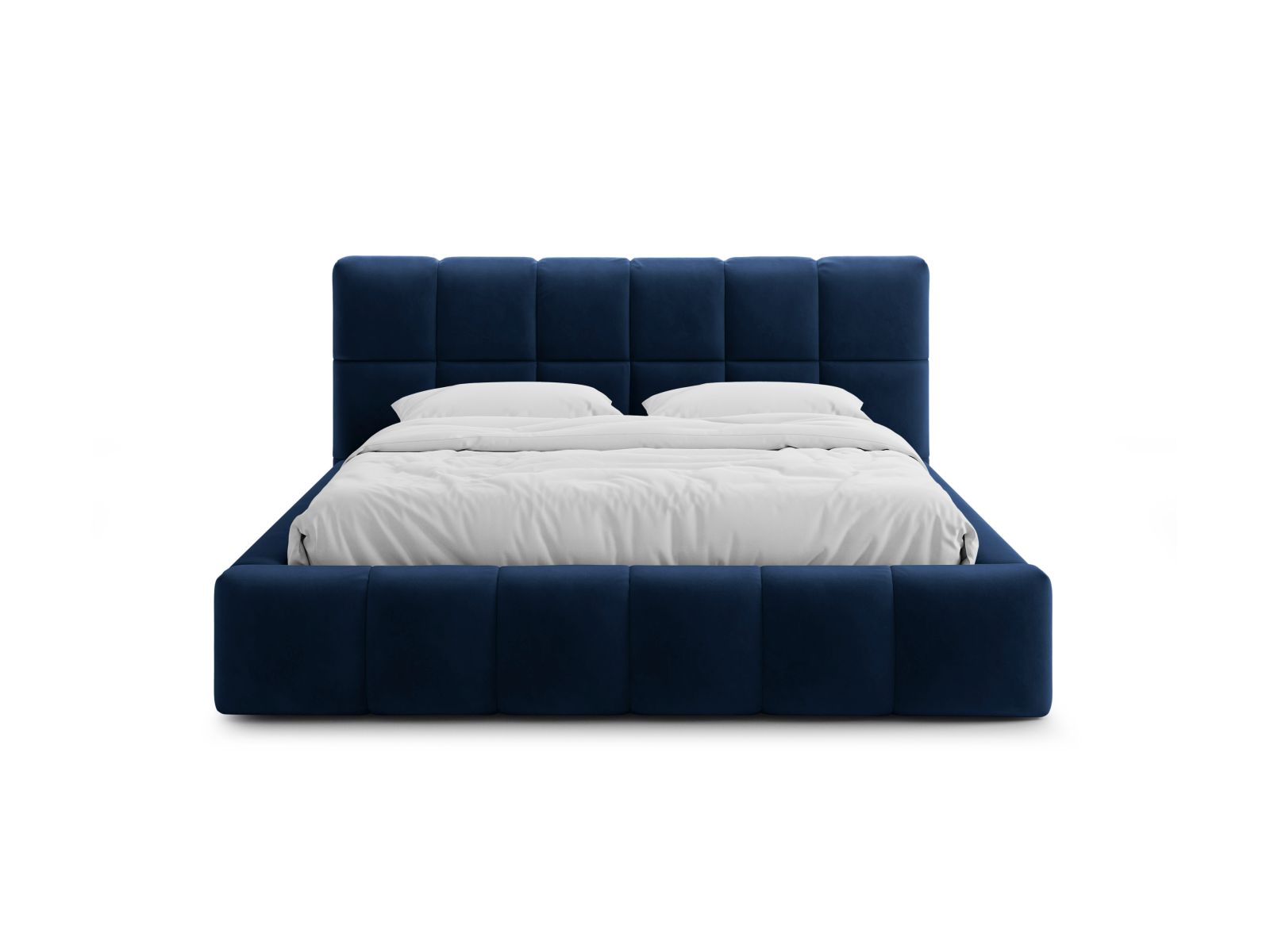Velvet Storage Bed With Headboard, "Bellis", 160x220x100