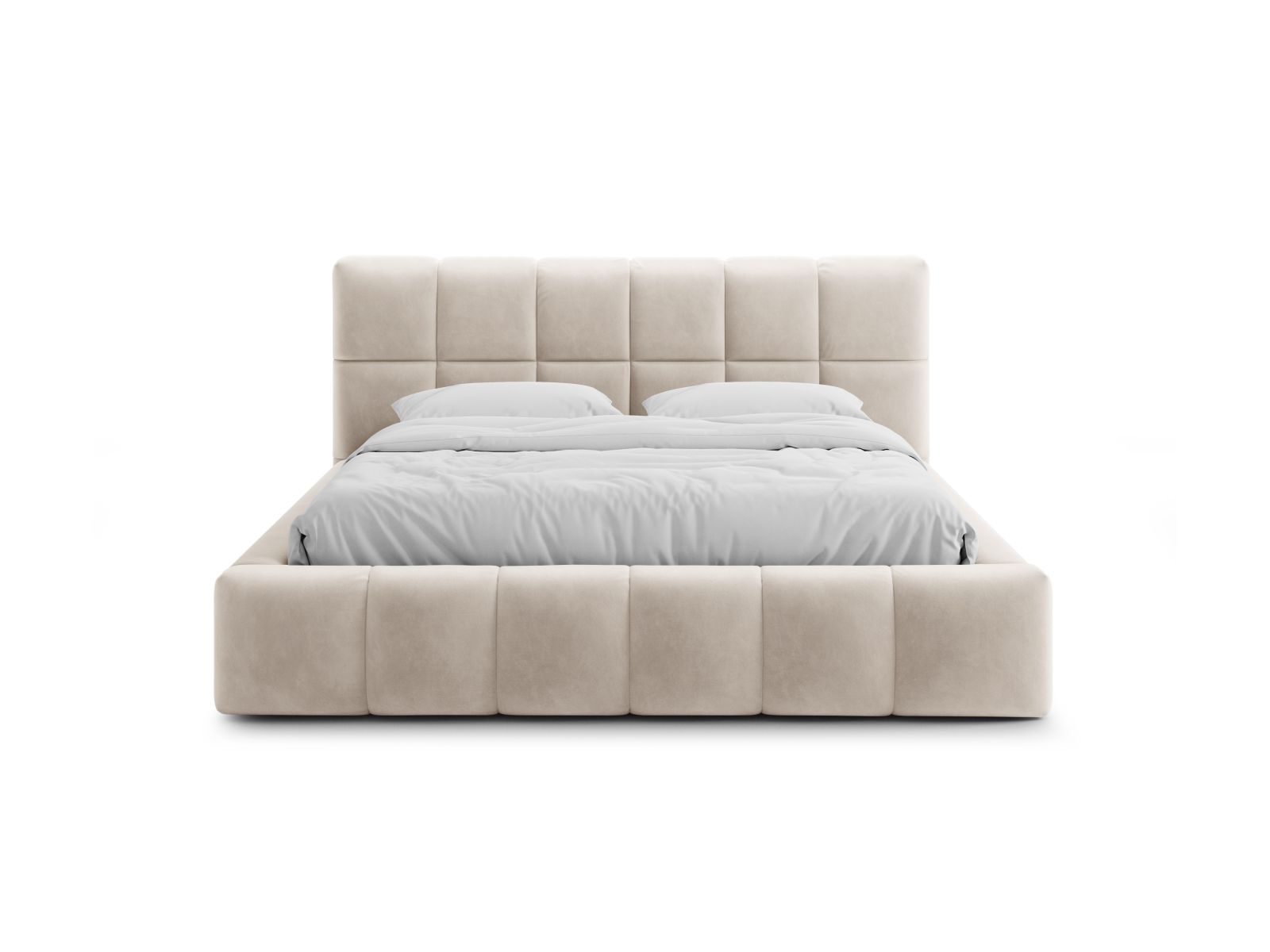 Velvet Storage Bed With Headboard, "Bellis", 160x220x100