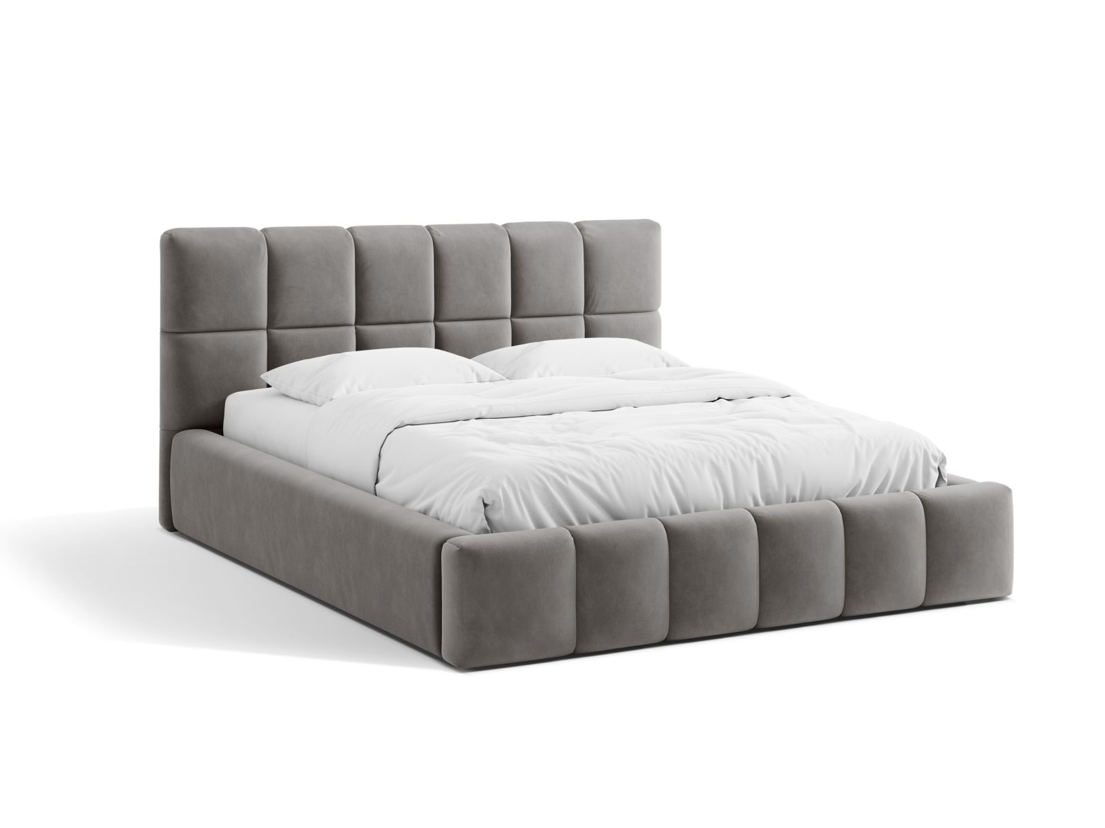 Velvet Storage Bed With Headboard, "Bellis", 160x220x100