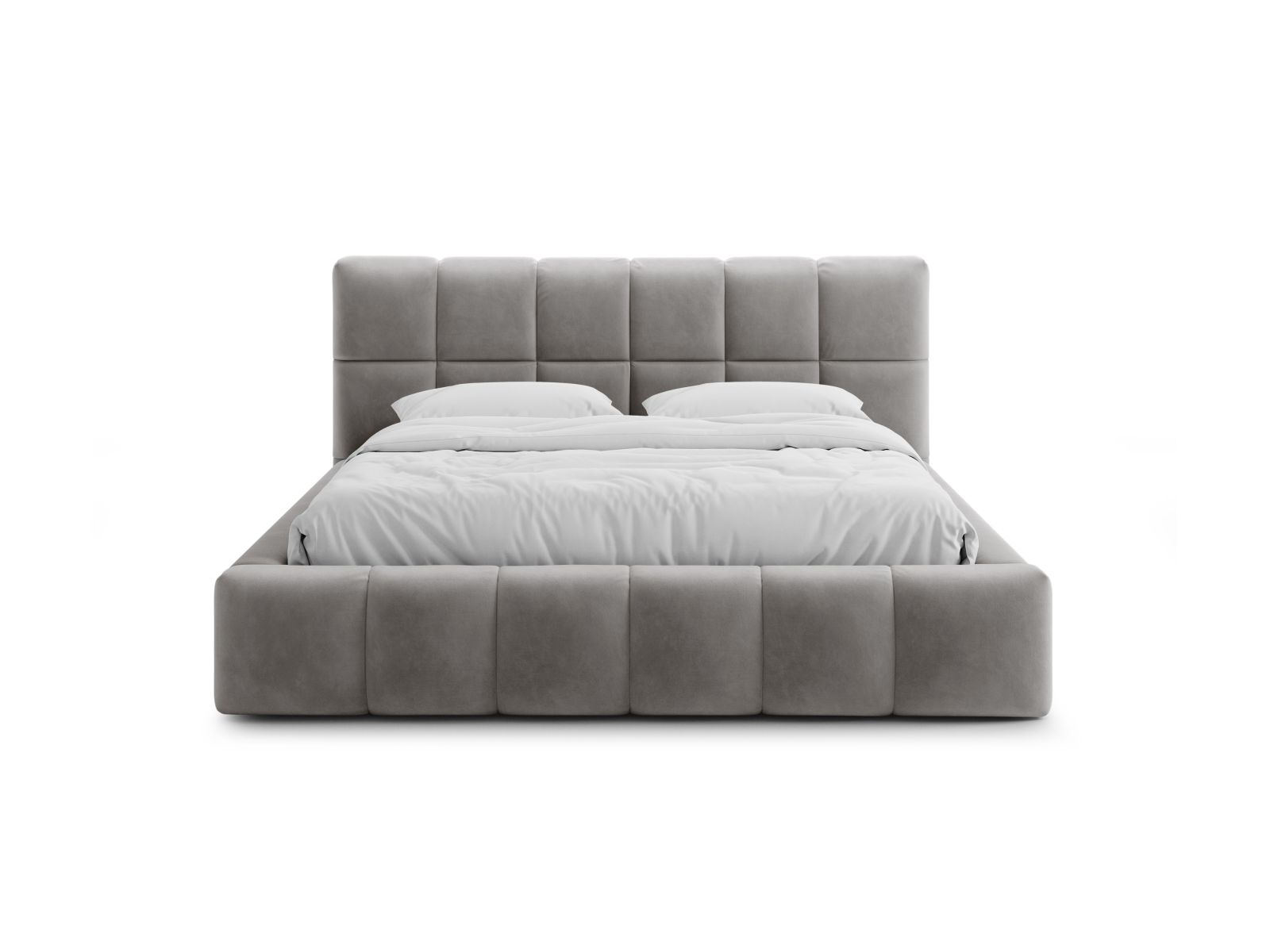 Velvet Storage Bed With Headboard, "Bellis", 160x220x100