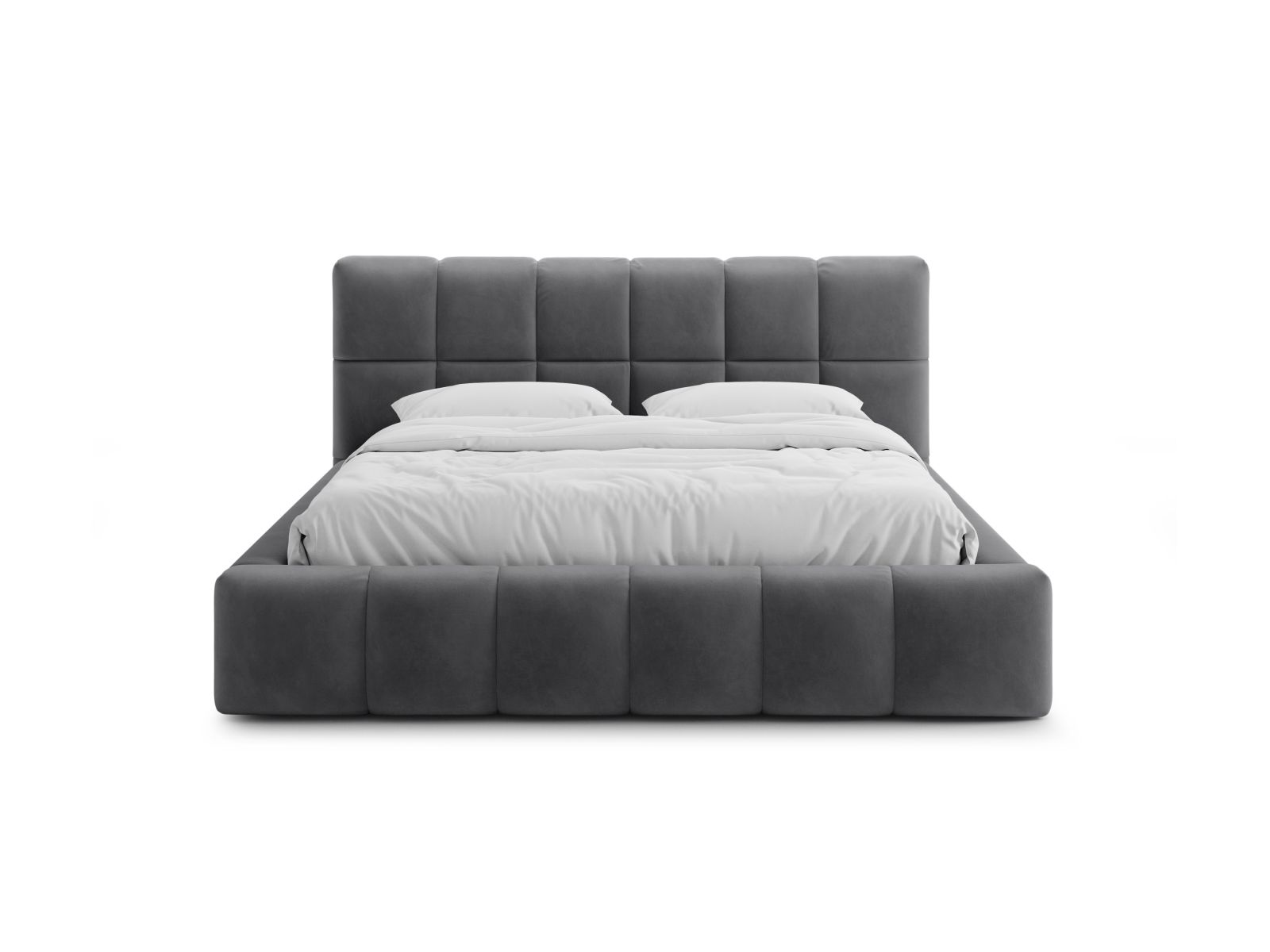 Velvet Storage Bed With Headboard, "Bellis", 160x220x100