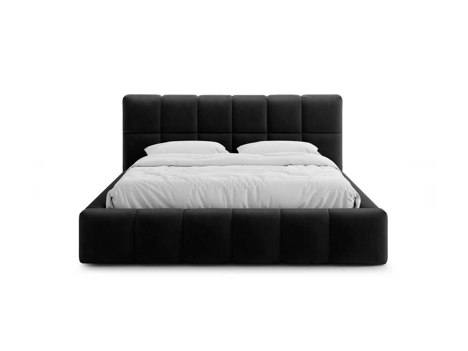 Velvet Storage Bed With Headboard, "Bellis", 160x220x100