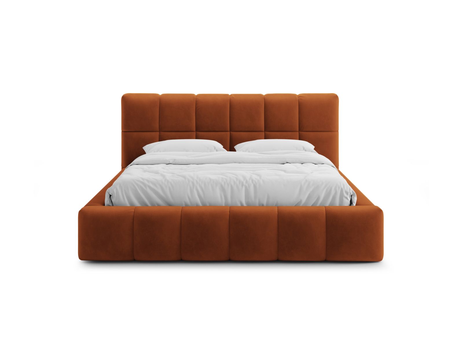 Velvet Storage Bed With Headboard, "Bellis", 160x220x100
