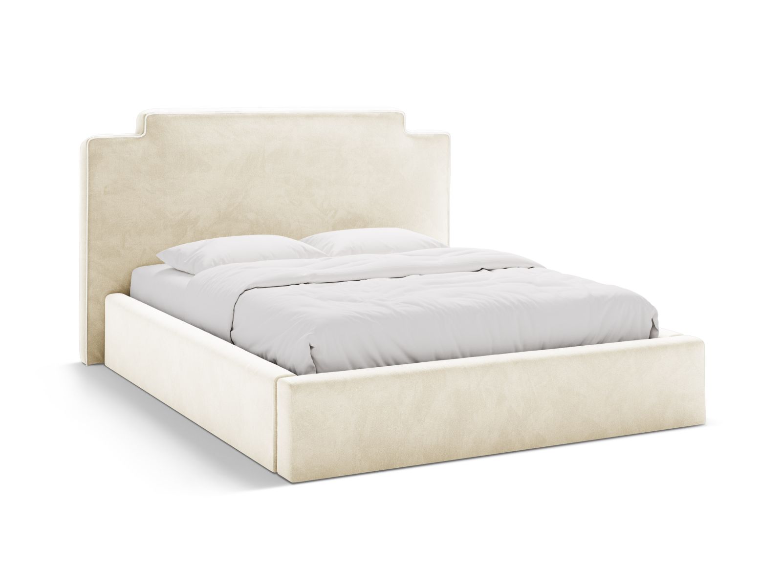 Velvet Storage Bed With Headboard, "Princess", 180x222x122