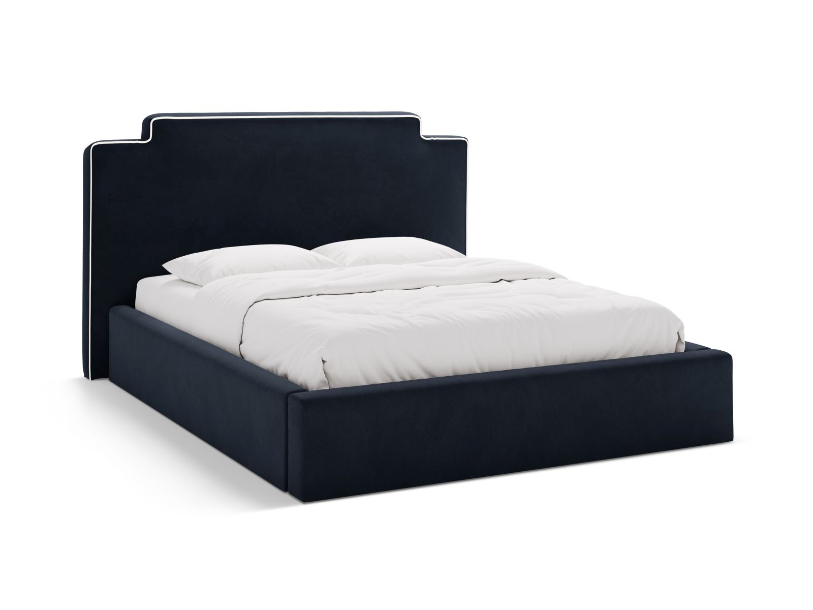 Velvet Storage Bed With Headboard, "Princess", 180x222x122