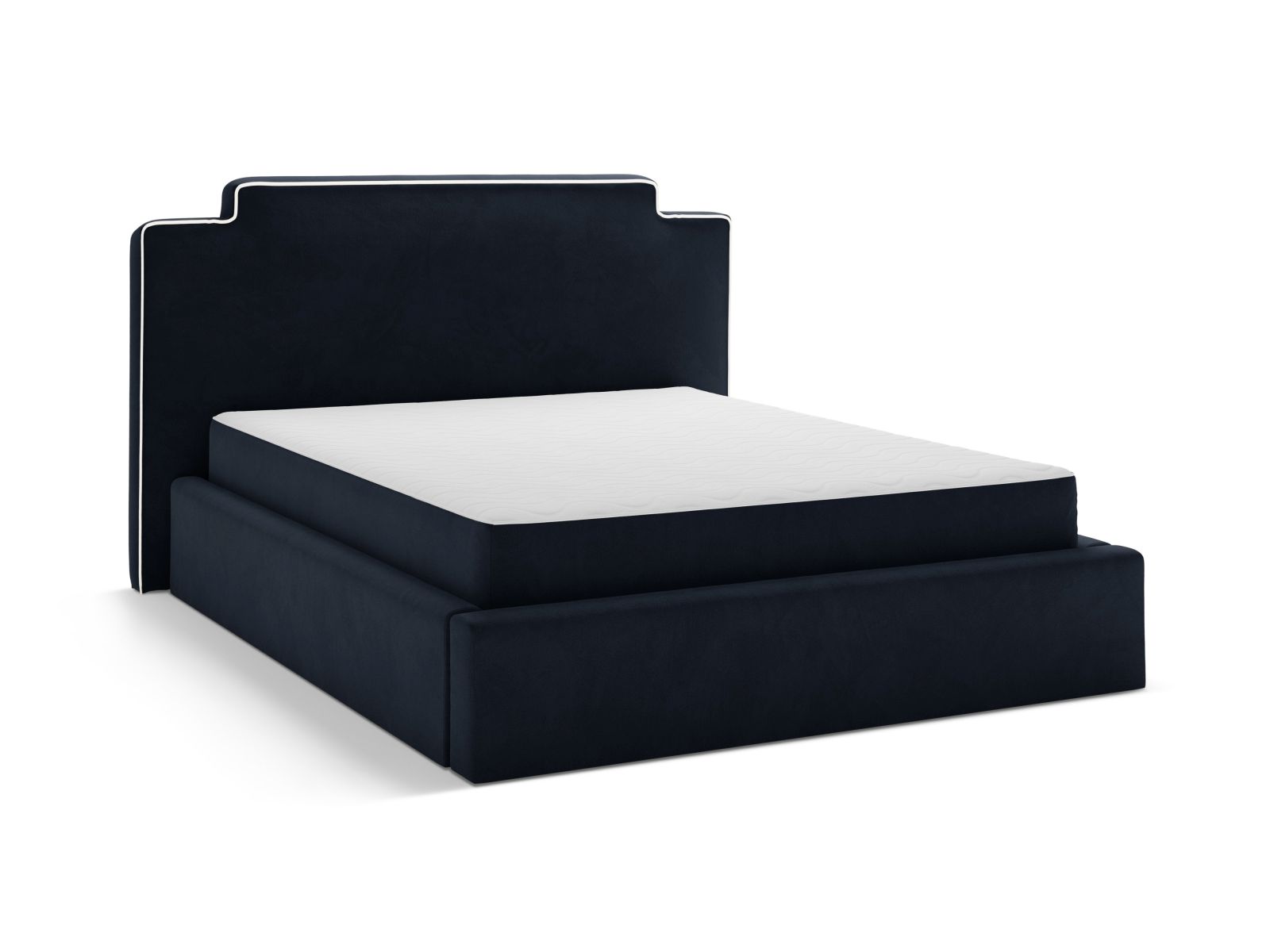 Velvet Storage Bed With Headboard, "Princess", 180x222x122