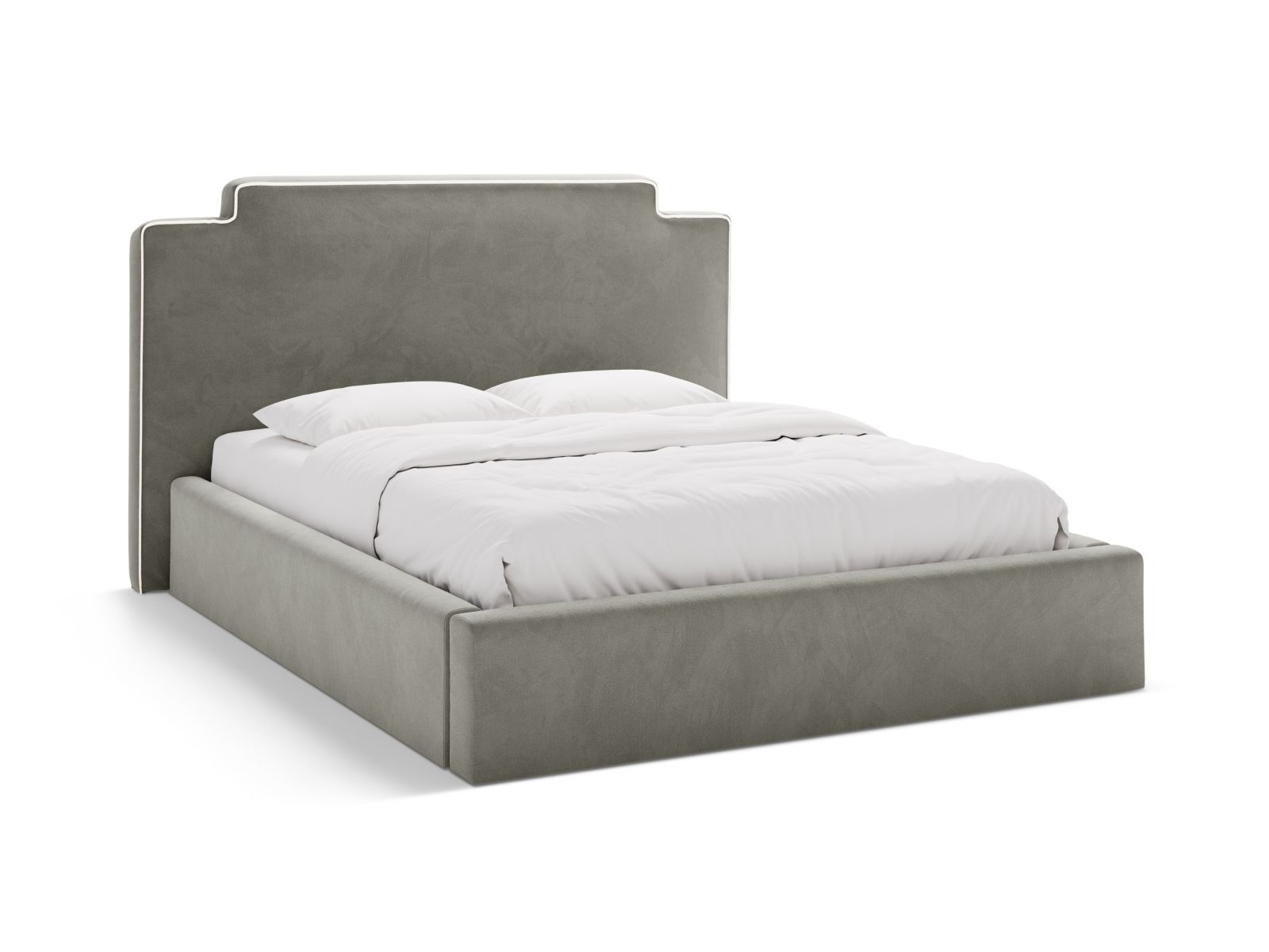 Velvet Storage Bed With Headboard, "Princess", 200x222x122