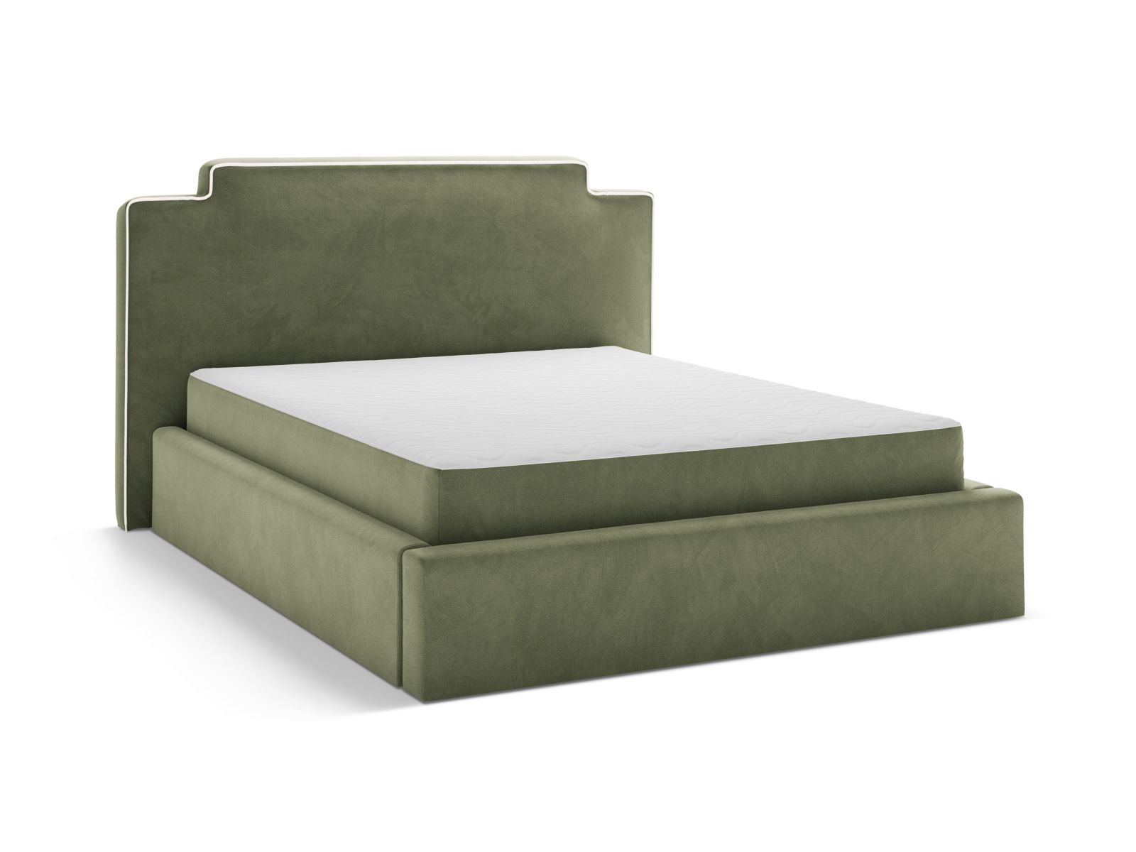 Velvet Storage Bed With Headboard, "Princess", 200x222x122