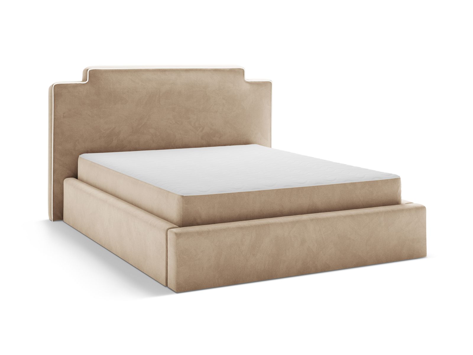 Velvet Storage Bed With Headboard, "Princess", 200x222x122