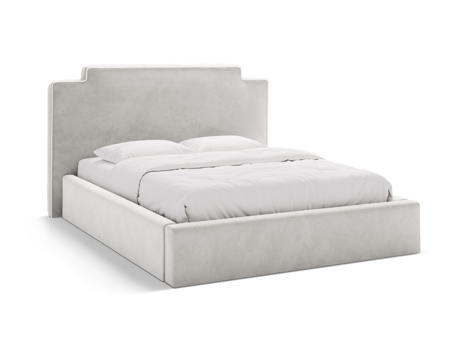 Velvet Storage Bed With Headboard, "Princess", 220x222x122