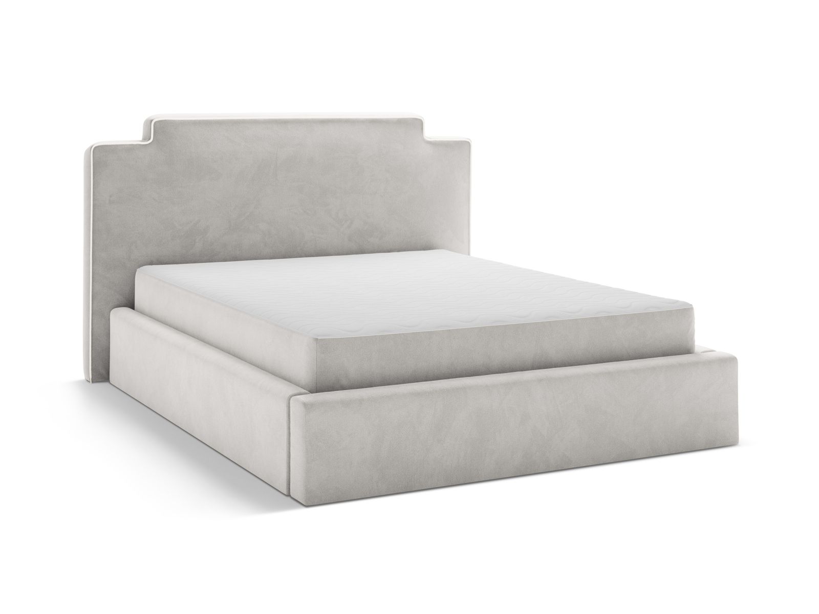 Velvet Storage Bed With Headboard, "Princess", 220x222x122