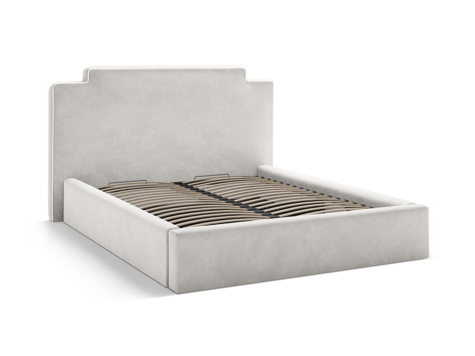 Velvet Storage Bed With Headboard, "Princess", 220x222x122
