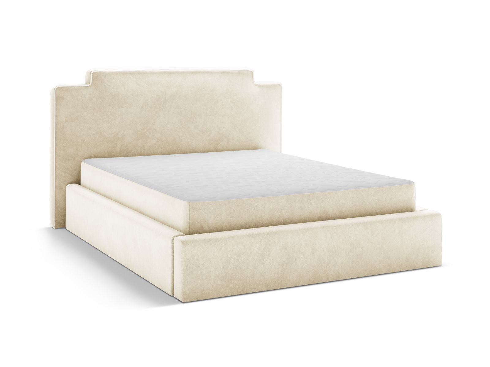 Velvet Storage Bed With Headboard, "Princess", 220x222x122