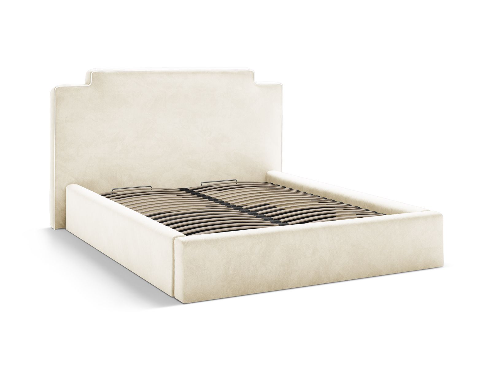 Velvet Storage Bed With Headboard, "Princess", 220x222x122